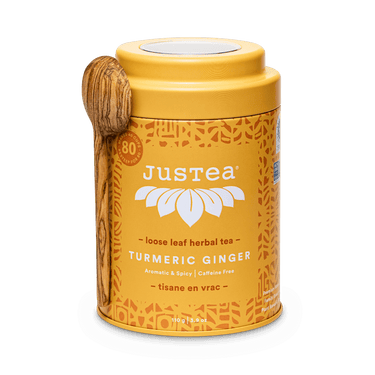 JusTea Kurkuma-Ingwer - Dose & Löffel - Kräutertee